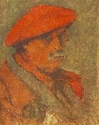 Jozsef Rippl-Ronai Self-portrait with Red Beret painting